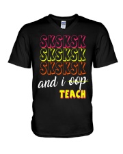 SKSKSK AND I OOP TEACH V-Neck T-Shirt thumbnail