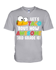 LET'S TACO BOUT HOW AWESOME 3RD GRADE IS V-Neck T-Shirt thumbnail