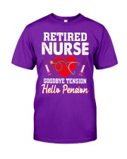 Retired Nurse goodbye tension hello pension Classic T-Shirt front
