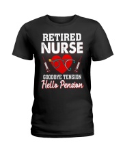 Retired Nurse goodbye tension hello pension Ladies T-Shirt thumbnail