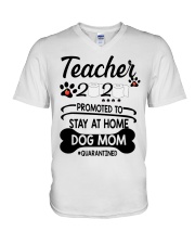 Teacher 2020 - Stay at home Dog Mom V-Neck T-Shirt thumbnail