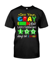 GET YOUR CRAYON LET'S CELEBRATE 100 DAYS OF SCHOOL Classic T-Shirt front