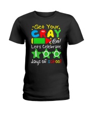 GET YOUR CRAYON LET'S CELEBRATE 100 DAYS OF SCHOOL Ladies T-Shirt thumbnail