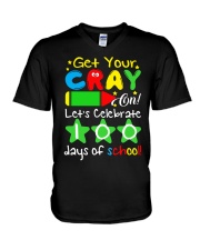 GET YOUR CRAYON LET'S CELEBRATE 100 DAYS OF SCHOOL V-Neck T-Shirt thumbnail