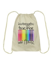 Kindergarten Teacher with Flair Drawstring Bag thumbnail