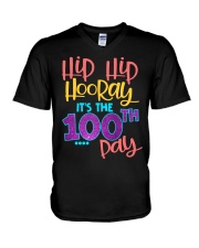 HIP HIP HOORAY IT'S THE 100TH PAY V-Neck T-Shirt thumbnail