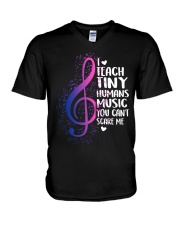 I TEACH TINY HUMANS MUSIC YOU CAN'T SCARE ME V-Neck T-Shirt thumbnail