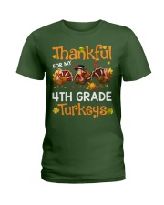 THANKFUL FOR MY 4TH GRADE TURKEYS Ladies T-Shirt thumbnail