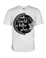 MAKE THE WORLD A BETTER PLACE V-Neck T-Shirt thumbnail