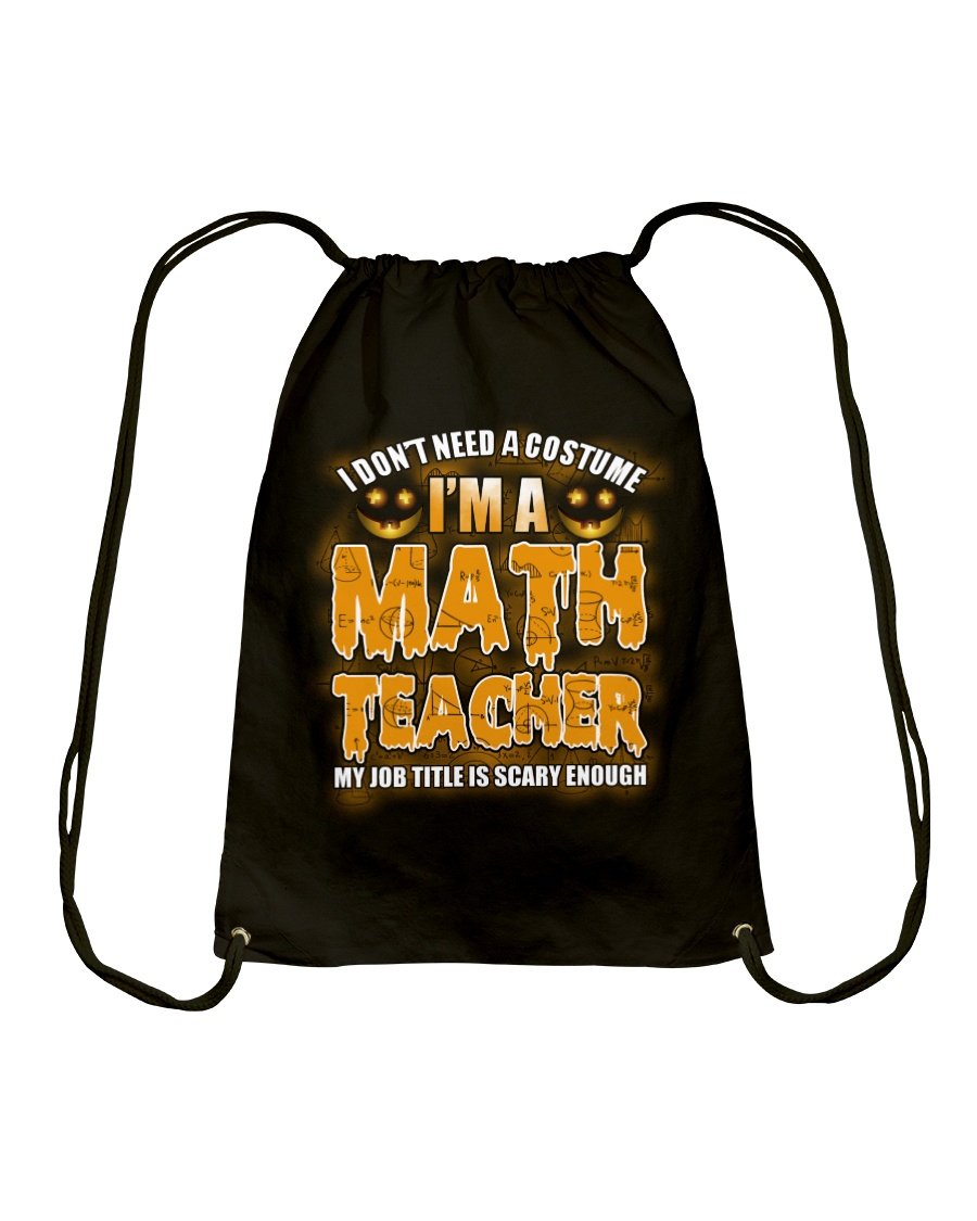 Math Teacher Halloween Drawstring Bag