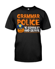 GRAMMAR POLICE TO CORRECT AND SERVE Premium Fit Mens Tee thumbnail