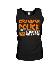 GRAMMAR POLICE TO CORRECT AND SERVE Unisex Tank thumbnail