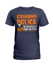 GRAMMAR POLICE TO CORRECT AND SERVE Ladies T-Shirt thumbnail