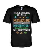 THERE'S A FINE LINE BETWEEN NUMERATOR V-Neck T-Shirt thumbnail