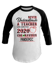 Never underestimate a Teacher Baseball Tee thumbnail