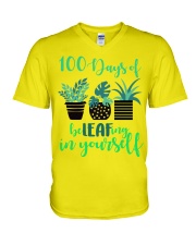 100 DAYS OF BE LEAFING IN YOURSELF V-Neck T-Shirt thumbnail