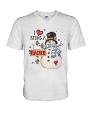 I LOVE BEING A TEACHER V-Neck T-Shirt thumbnail