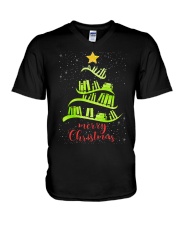 LIBRARIAN MERRY CHRISTMAS V-Neck T-Shirt thumbnail