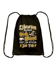 Librarian Because book wizard Drawstring Bag thumbnail