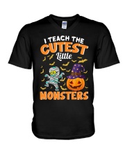 I TEACH THE CUTEST LITTLE MONSTERS V-Neck T-Shirt thumbnail