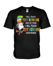 I will teach Tiny Humans everywhere V-Neck T-Shirt thumbnail