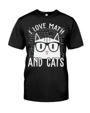 I LOVE MATH AND CATS Classic T-Shirt front