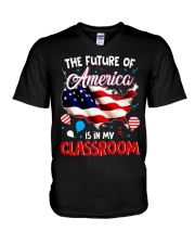 THE FUTURE AMERICA IS IN MY CLASSROOM V-Neck T-Shirt thumbnail