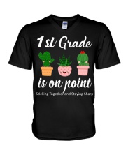 1st grade is on point V-Neck T-Shirt thumbnail