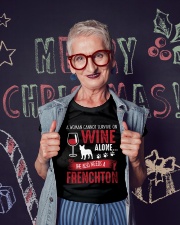 Woman Needs Wine And Frenchton Ladies T-Shirt lifestyle-holiday-crewneck-front-3