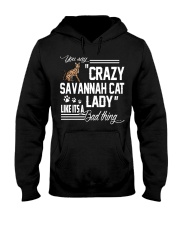 Crazy Savannah cat Lady Hooded Sweatshirt thumbnail