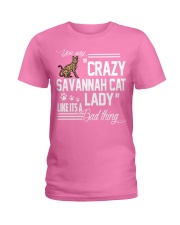 Crazy Savannah cat Lady Ladies T-Shirt front