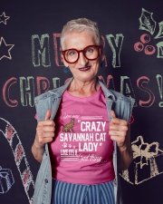 Crazy Savannah cat Lady Ladies T-Shirt lifestyle-holiday-crewneck-front-3