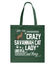 Crazy Savannah cat Lady Tote Bag thumbnail