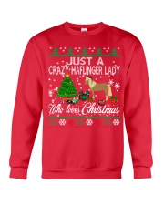 Crazy Haflinger Lady Who Loves Christmas Crewneck Sweatshirt front