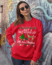 Crazy Haflinger Lady Who Loves Christmas Crewneck Sweatshirt lifestyle-unisex-sweatshirt-front-3