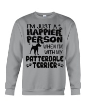 Patterdale Terrier Happier Person Crewneck Sweatshirt thumbnail