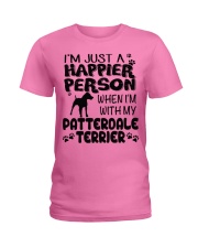 Patterdale Terrier Happier Person Ladies T-Shirt tile