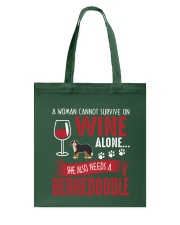 Woman Needs Wine And Bernedoodle Tote Bag thumbnail