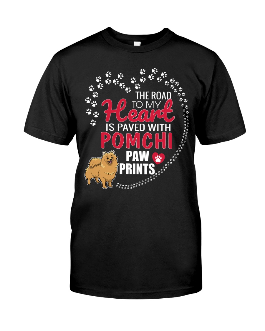 My Heart Paved With Pomchi Paw Prints Classic T-Shirt