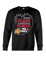 My Heart Paved With Pomchi Paw Prints Crewneck Sweatshirt thumbnail