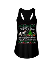 Crazy Lady Loves Gypsy Horse And Christmas Ladies Flowy Tank thumbnail