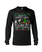 Crazy Lady Loves Gypsy Horse And Christmas Long Sleeve Tee tile