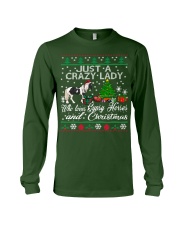 Crazy Lady Loves Gypsy Horse And Christmas Long Sleeve Tee front
