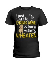 Drink Wine Soft-Coated Wheaten Terrier Ladies T-Shirt tile