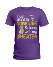 Drink Wine Soft-Coated Wheaten Terrier Ladies T-Shirt front