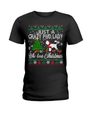 Crazy Portuguese Water PWD Lady And Christmas Ladies T-Shirt thumbnail