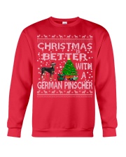 Christmas Is Better With A German Pinscher Crewneck Sweatshirt front