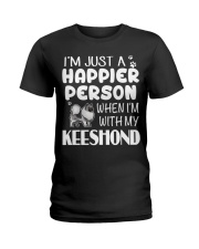 Happier Person Keeshond Ladies T-Shirt thumbnail
