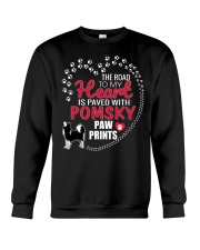 My Heart Paved With Pomsky Paw Prints Crewneck Sweatshirt thumbnail