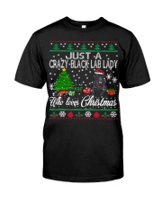 Crazy Lady Loves Black Lab And Christmas Classic T-Shirt thumbnail